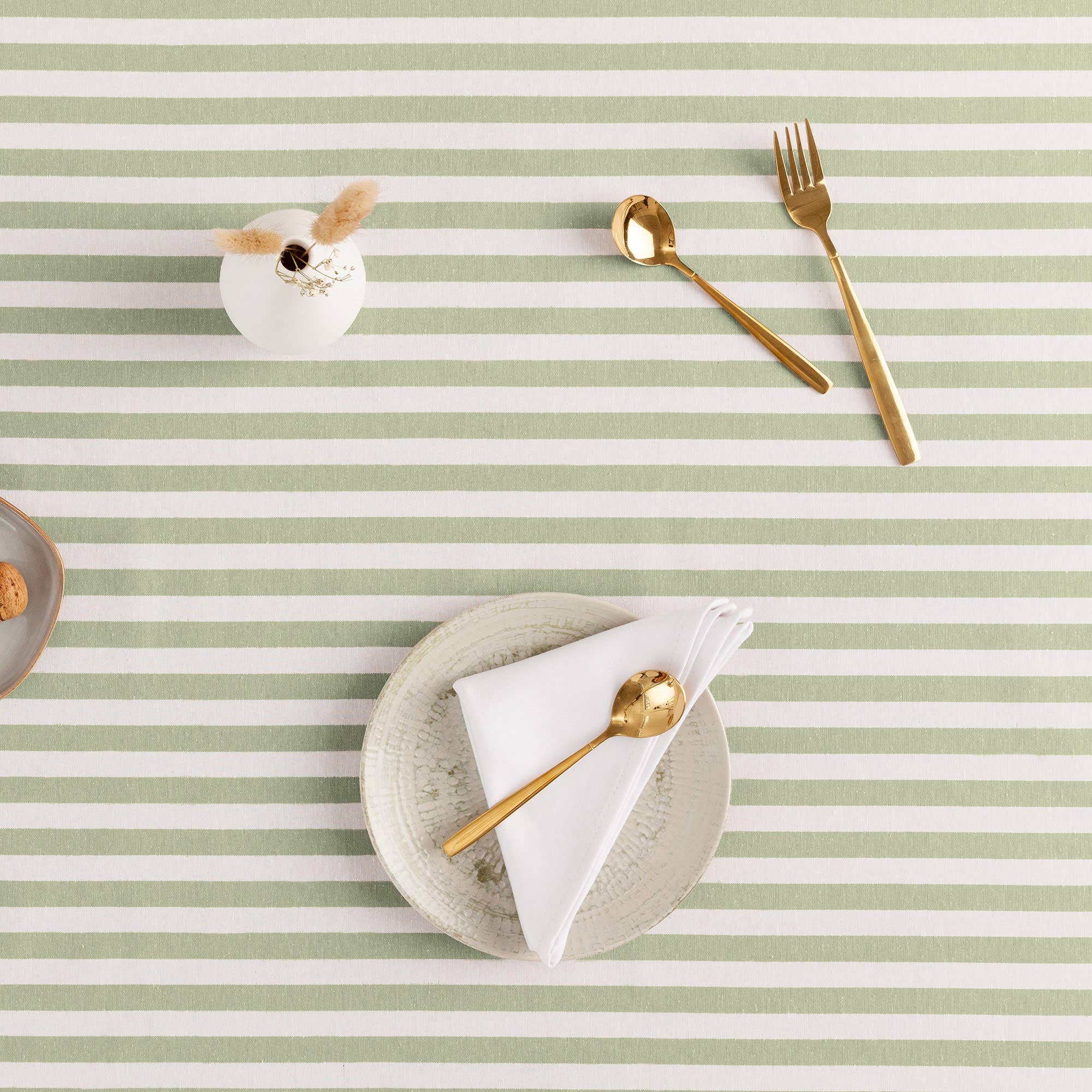 GAMUSI - Wholesale Tablecloth - Stain-resistant cotton tablecloth fabric feel stripes ALMA27