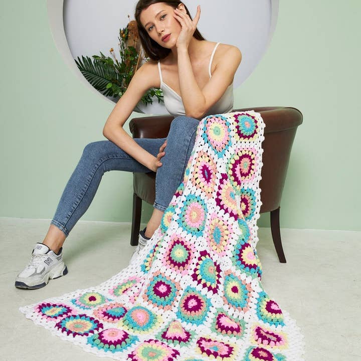 Multi-Color Crochet Throw Blanket and other Purchase Wholesale crochet blanket yarn. Free Returns & Net 60 Terms on Faire trending on Faire.