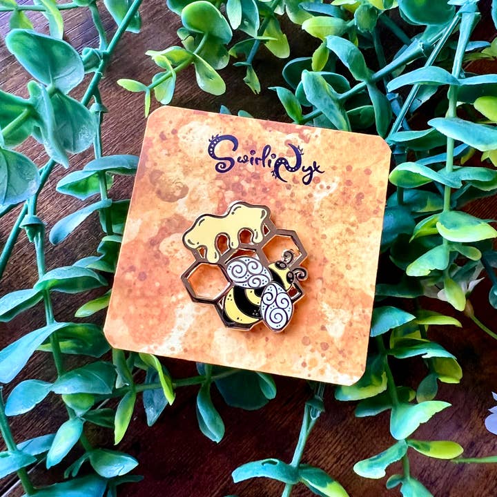 SwirliNyx – wholesale Lapel pin/button – Honey Bee Enamel Pin8