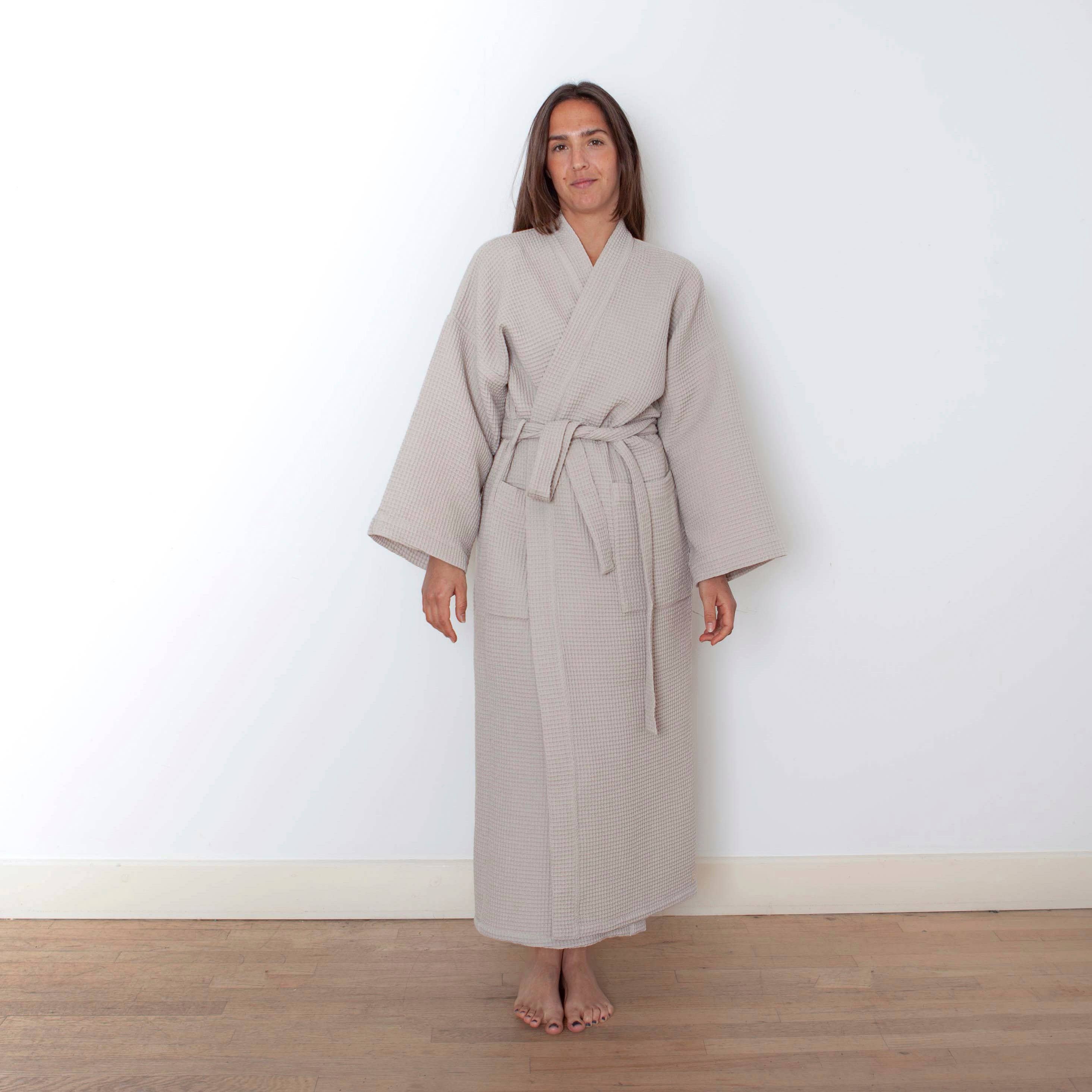 EKIN FROG – wholesale Robe – Women's – Beige Cotton Bathrobe0