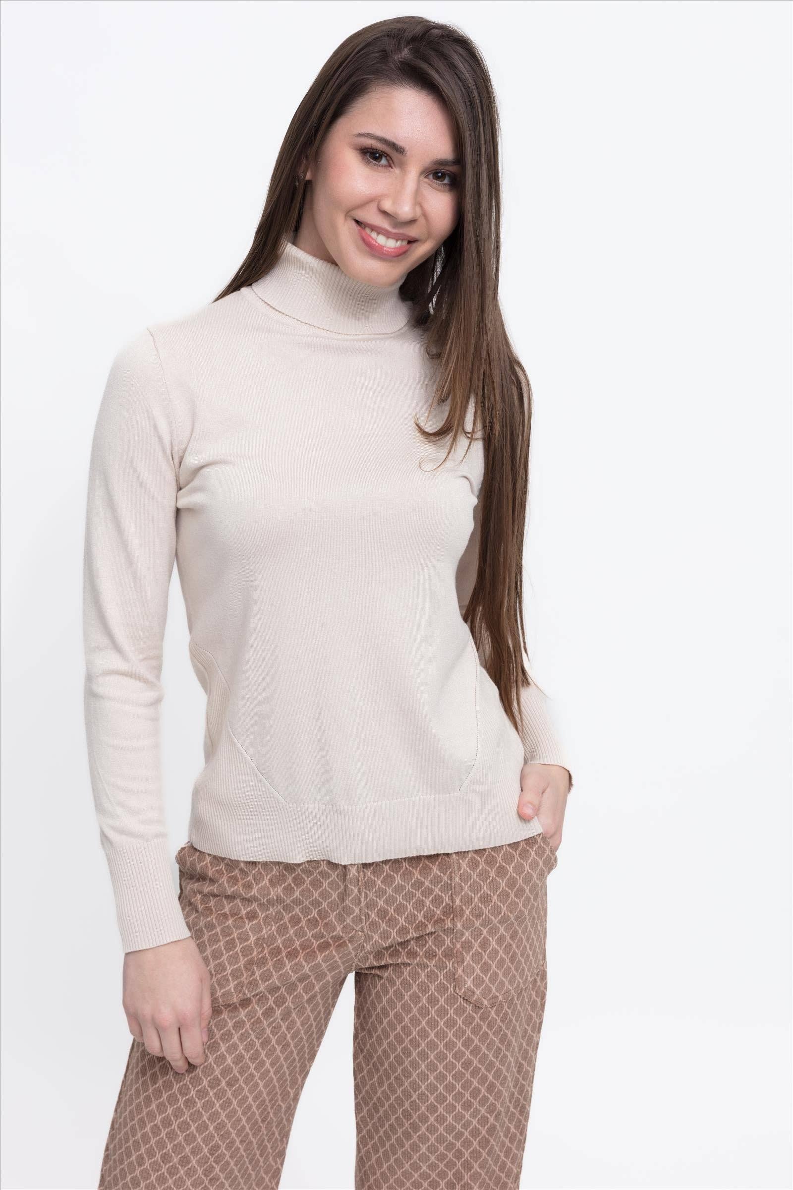 CMS Love - Wholesale Knit Top - Women's - BASIC VISCOSE KNIT TURTLENECK JERSEY B2B12