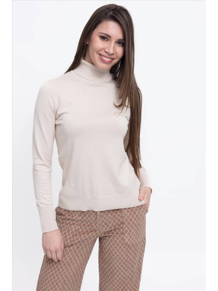 CMS Love - Wholesale Knit Top - Women's - BASIC VISCOSE KNIT TURTLENECK JERSEY B2B12