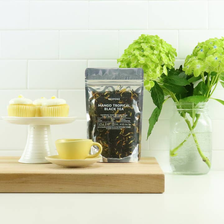 Bespoke Provisions – Engroshandel Løs te – 3,5 oz Mango Tropisk sort løs blade te