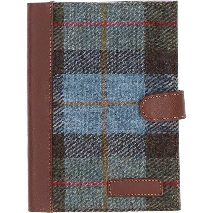 Ashwood Leather & Harris Tweed A5 Notebook Tan/Mcload: for wholesale by Ashwood Leather