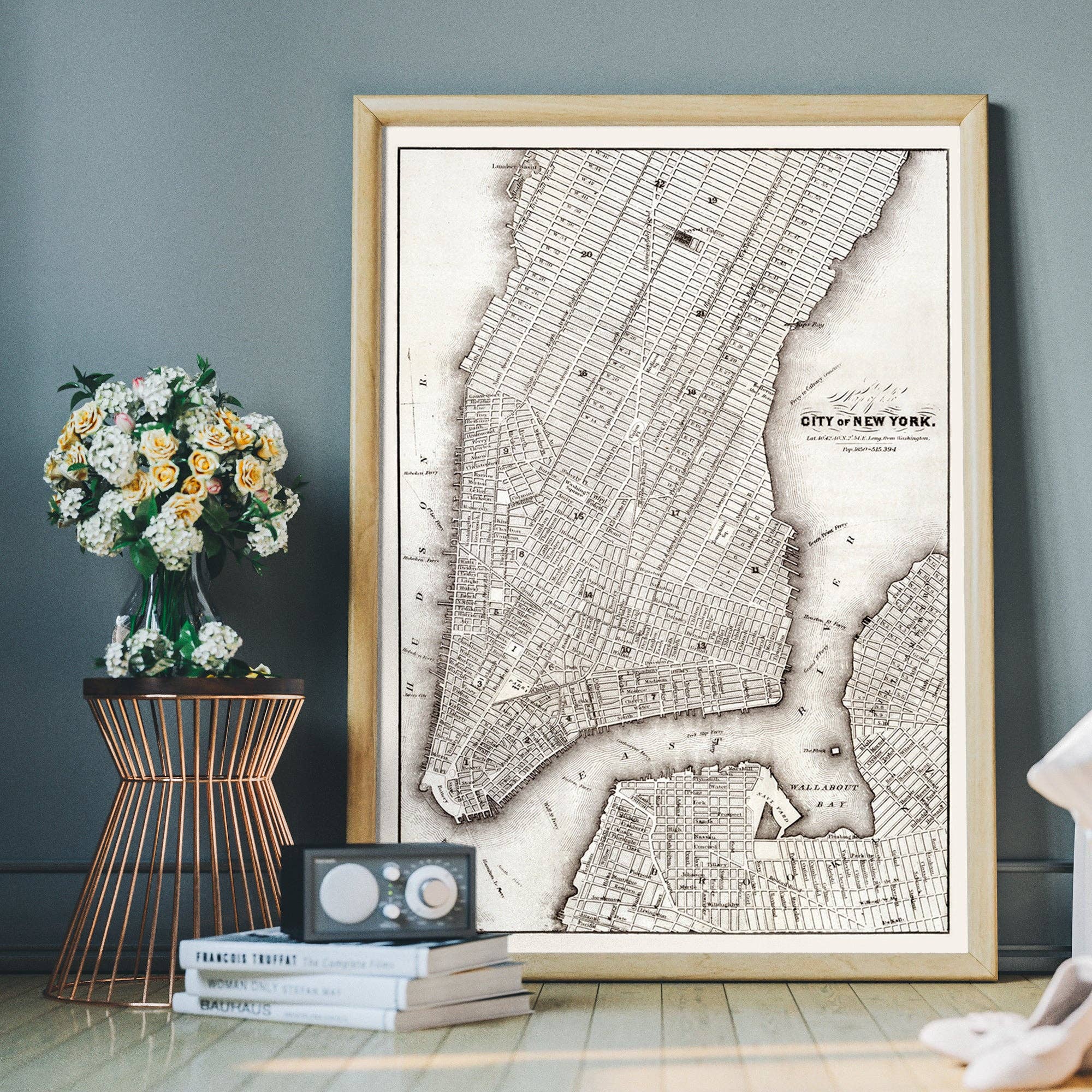 Ink & Drop - Wholesale Map - 1850 New York City Map Black and White3