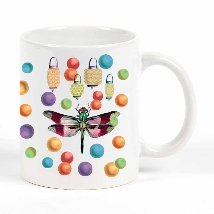 Dragonfly Lanterns Mug for wholesale by Potluck Press