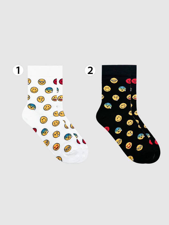 Men's Crew Emoticon Socks for wholesale by 7DAYSSOCKS