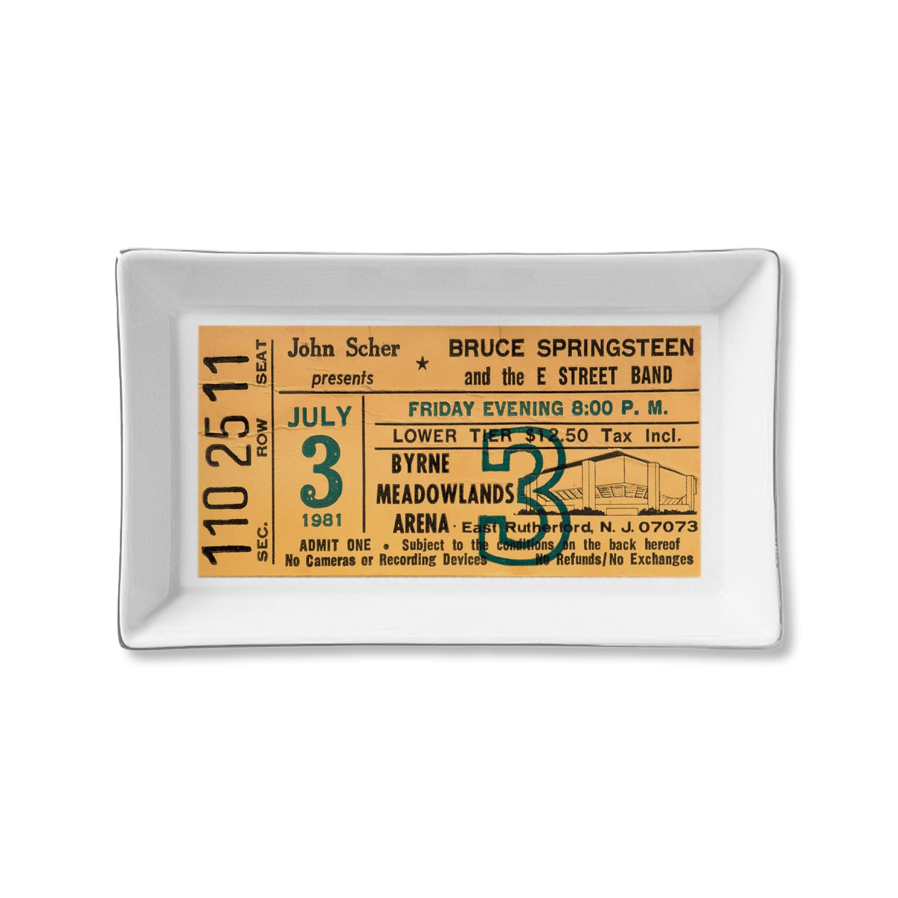 Toss Designs - Wholesale Decorative Tray - Ceramic Tray - Bruce Springsteen Concert Ticket0