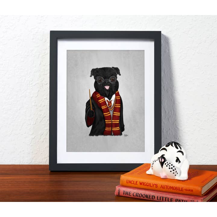 Laura Bergsma Studio - Vente Affiche d'art - Gravure d'art sur le chien Griffon de Bruxelles, Bruxelles Gryffondor
