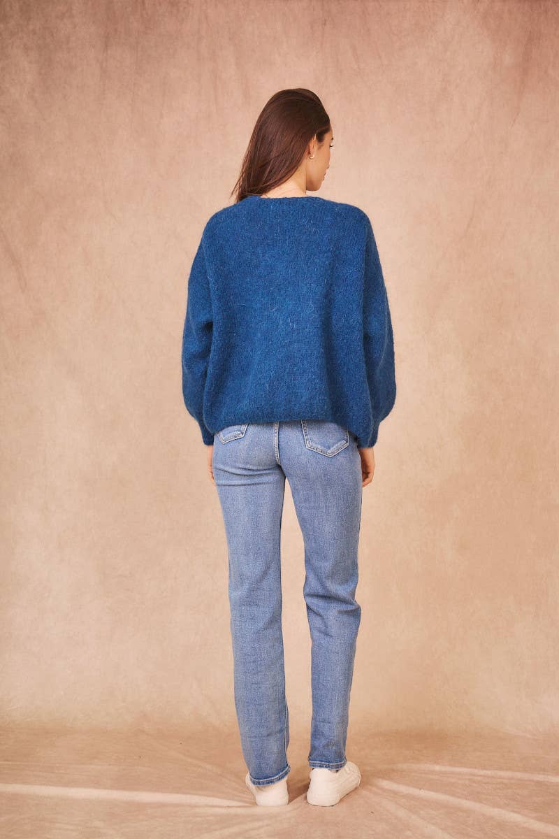 Calie Paris – Großhandel Strickpullover – Damen – Offene Mohair-Mischung Strickjacke6