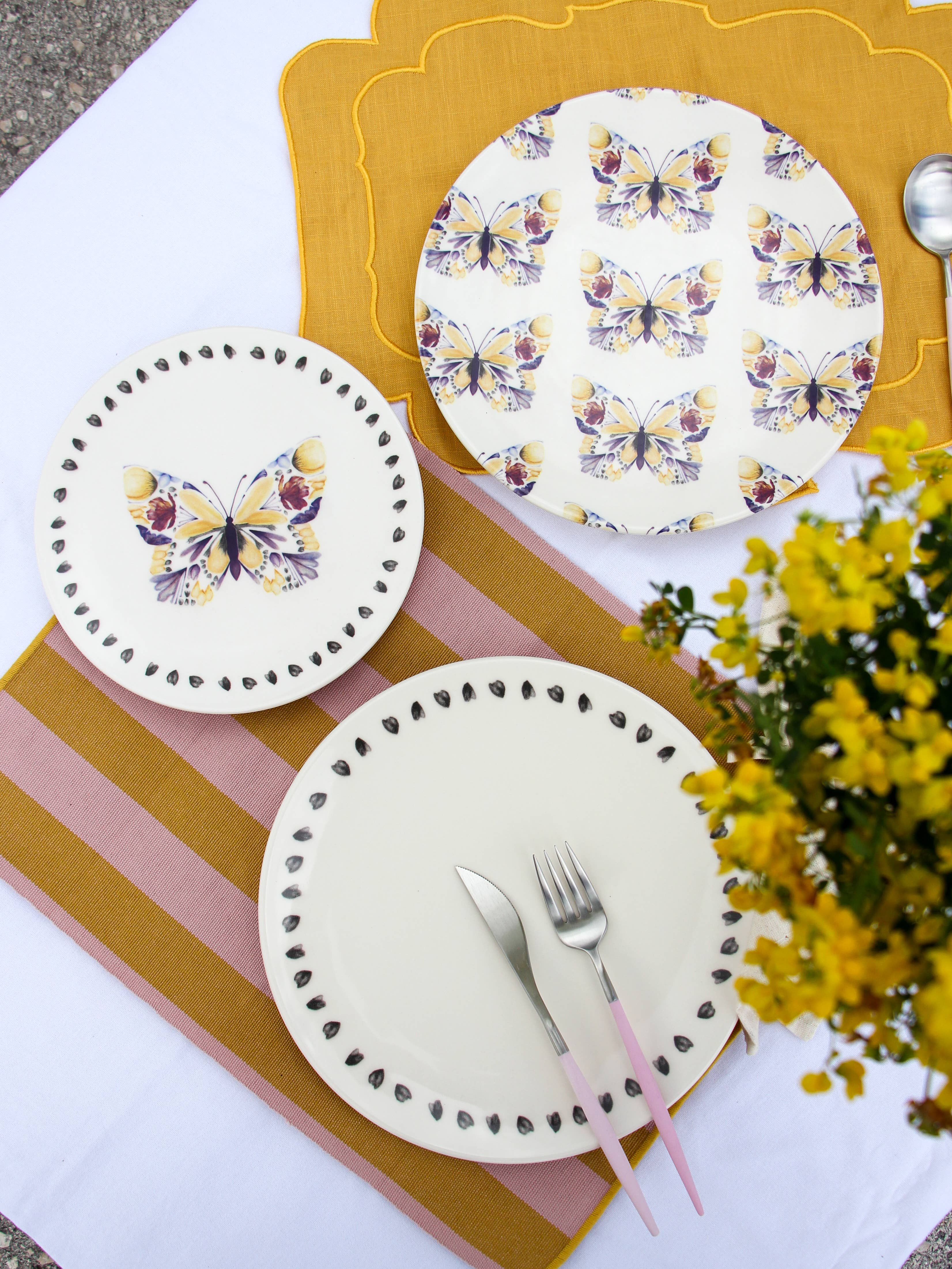 Pó de Barro - Wholesale Dinner Plate - Dinner Plate Hearts Butterfly Effect2