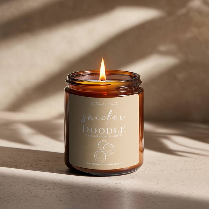 Thread & Crumb - Wholesale Jar/Filled Candle - "Snickerdoodle" Beeswax + Tallow Candle | Holiday Candle2