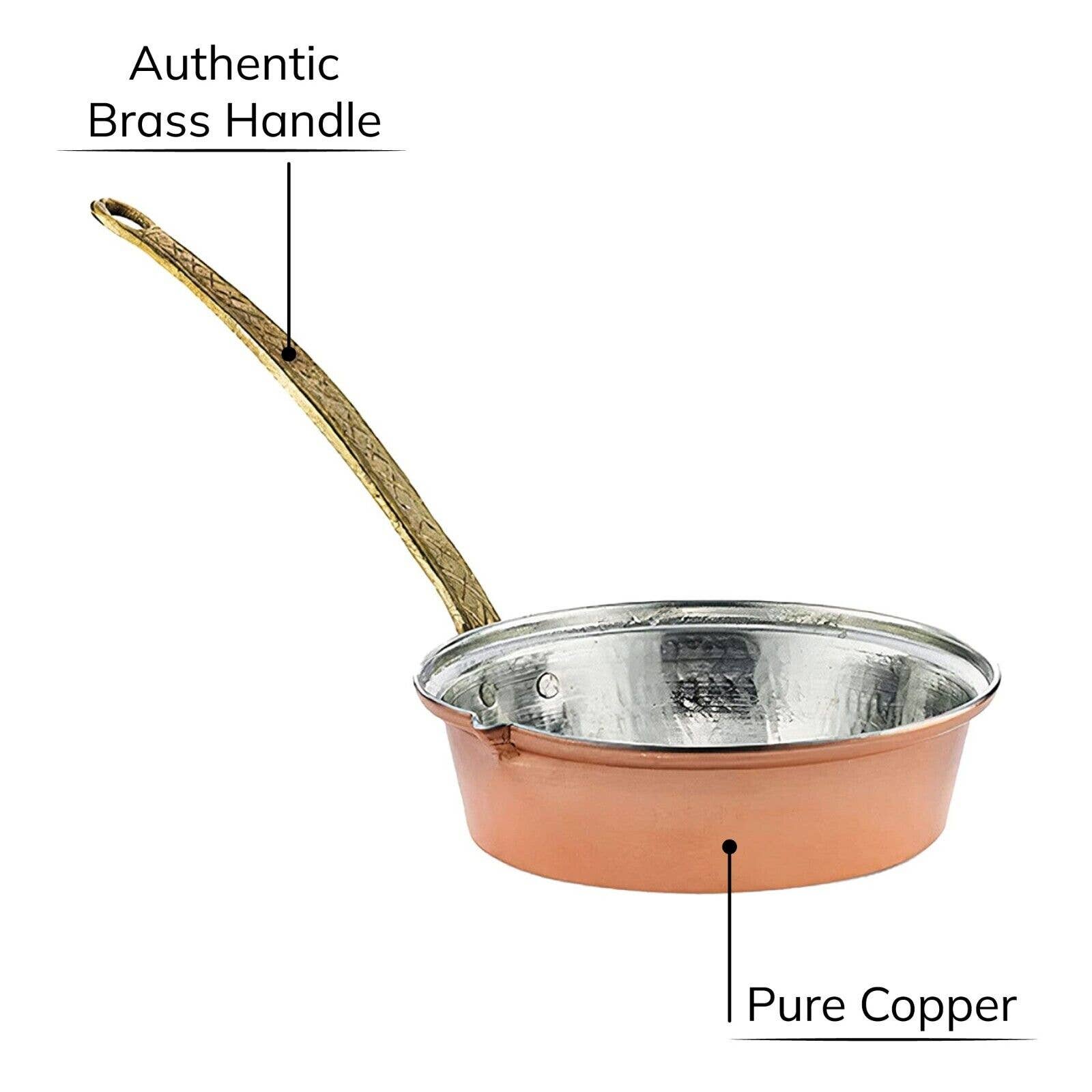 Hakan - Wholesale Pan - Handmade Copper Saute Frying Pan with Long Handle 7.9"2