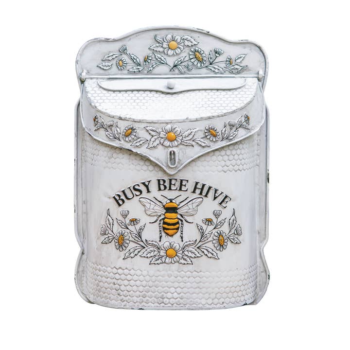 Busy Bee Hive Distressed Metal Post Box for wholesale by Col House Designs