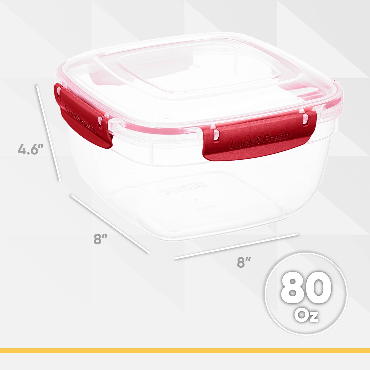 Superio Brand - Wholesale Food Storage Container - Air-Tight Food Containers Leak-Proof Square 80 Ounce-CS4