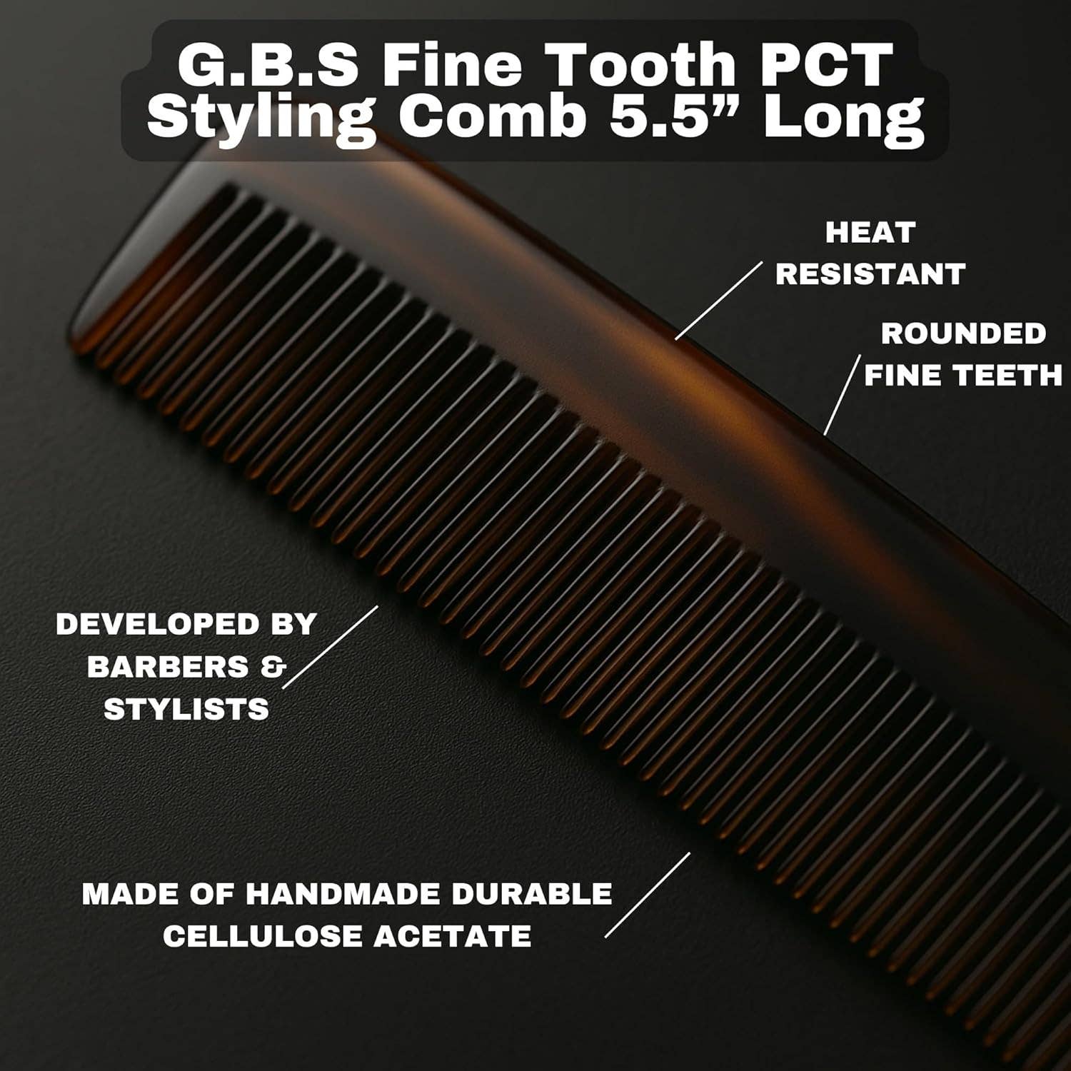 GENTS FINE GROOMING PRODUCTS – wholesale Hair brush/comb – G.B.S PCT Pocket Comb Fine Toothed Dressing Comb 5"2