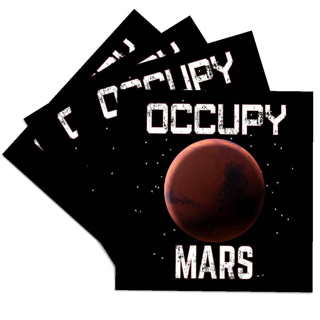 3dRose - Wholesale Coasters - 3dRose, Funny space Mars exploration and colonization Occupy Mars., Coaster0