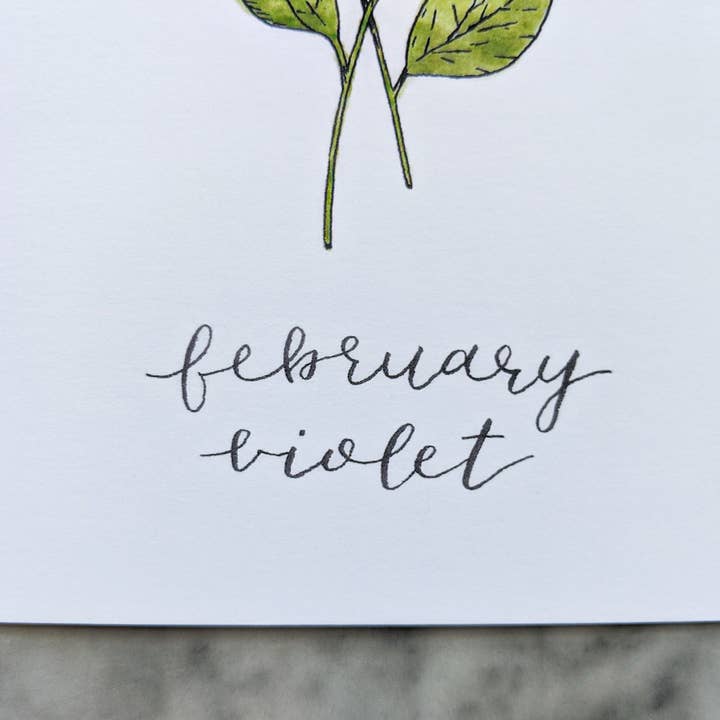 Kallos Ink – wholesale Art print – Birth Month Flower Print: February, the Violet4
