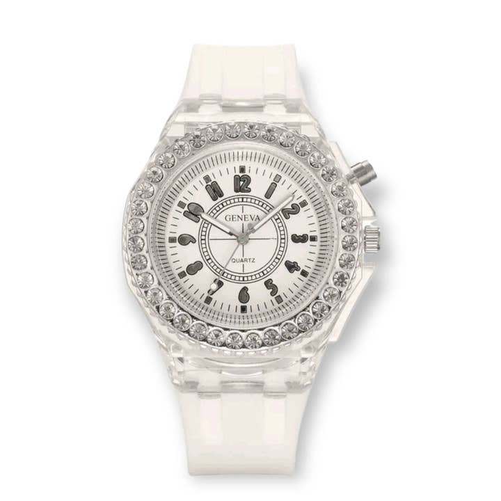 The Bling Barn – Engroshandel Armbåndsur - Dame – Oplysende Jelly Band Ur Blinget Ud