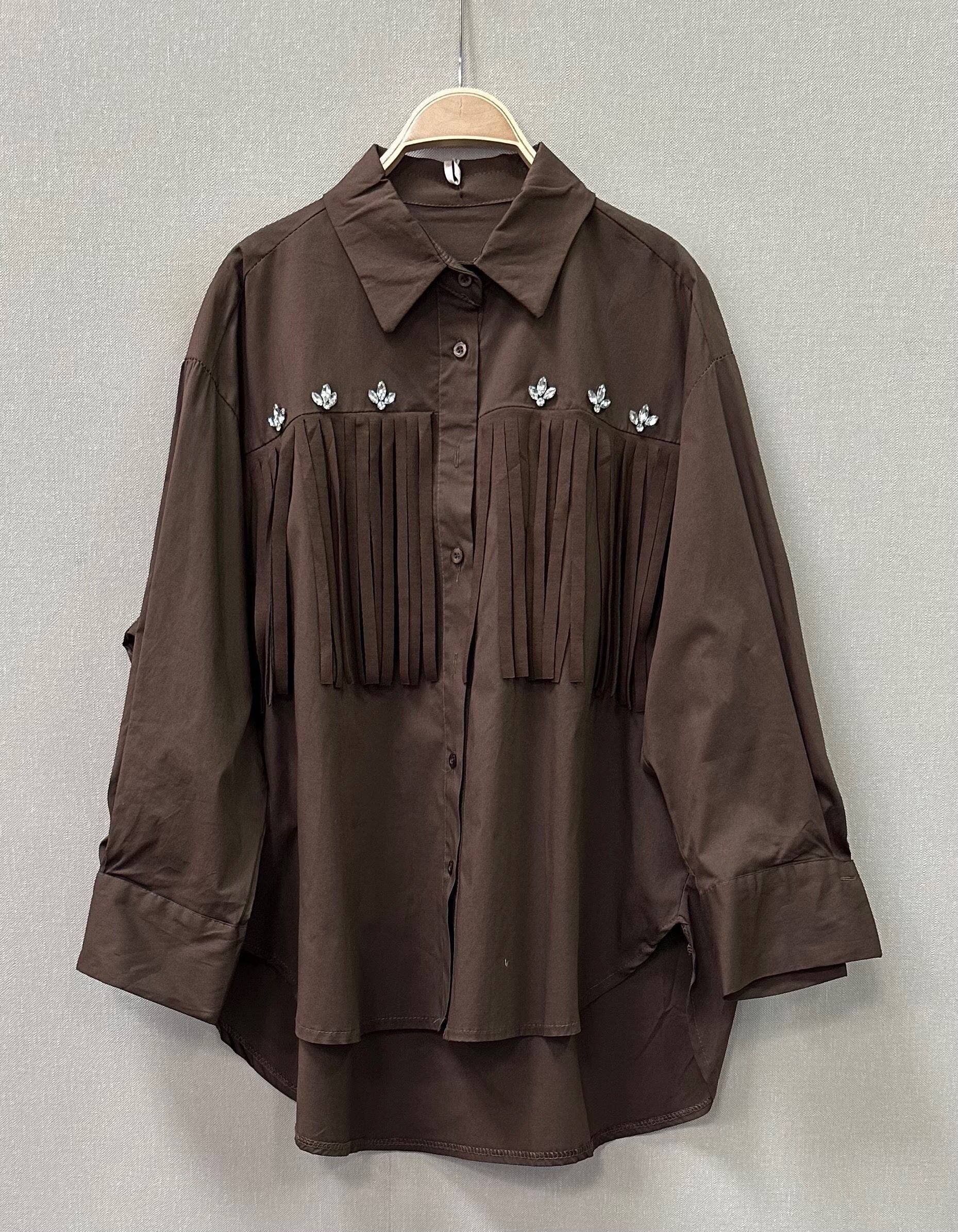 SWEET MAGIC MODA Y COMPLEMENTOS - Wholesale Button Down Shirt - Women's - COTTON FRINGE SHIRT5