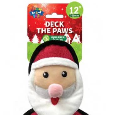 Pet Toy - 12" Deck The Paws Santa for wholesale by Show & Tail