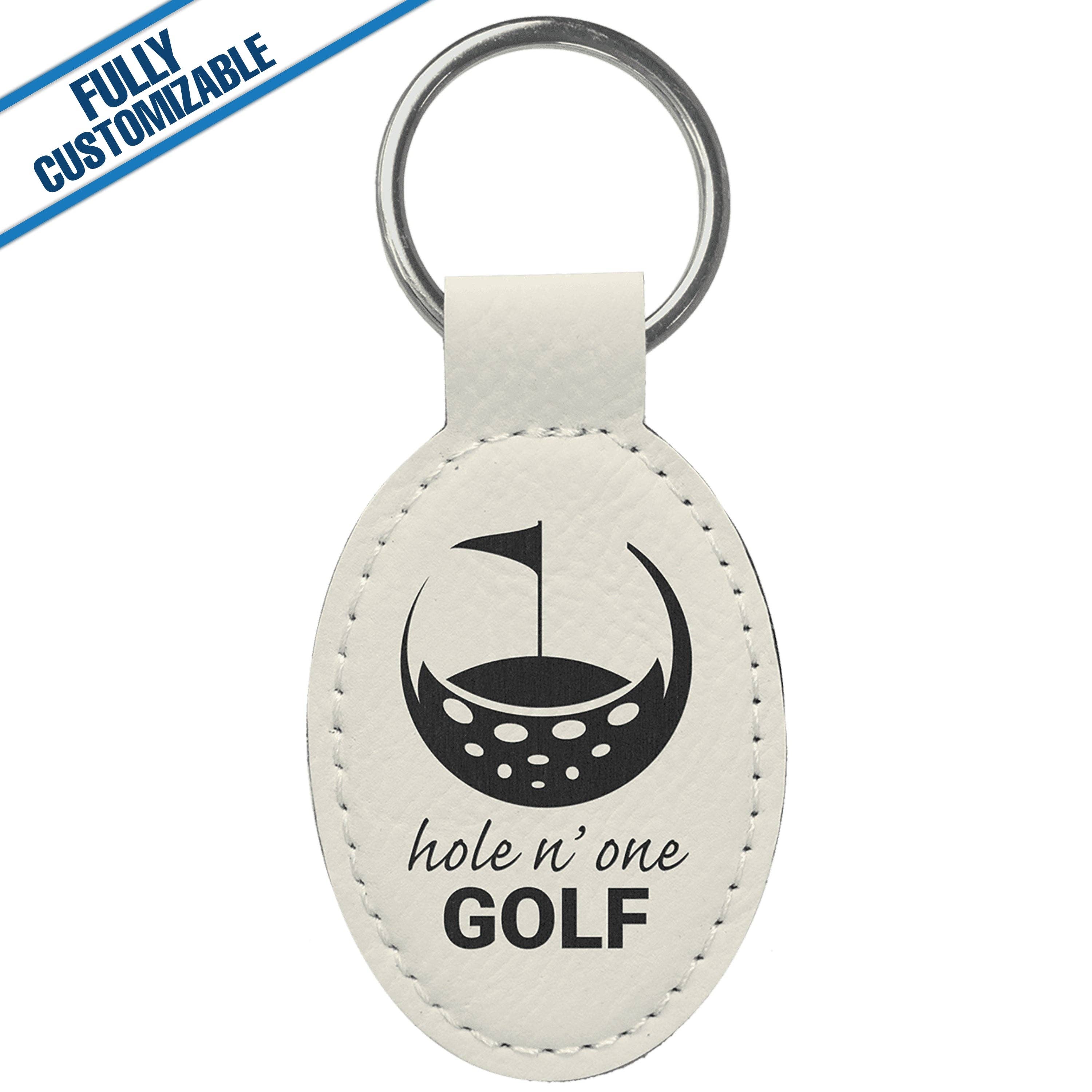 GiftWorksPlus - Wholesale Keychain - Unisex - Engraved Leatherette Oval Keychain - Fully Customizable12