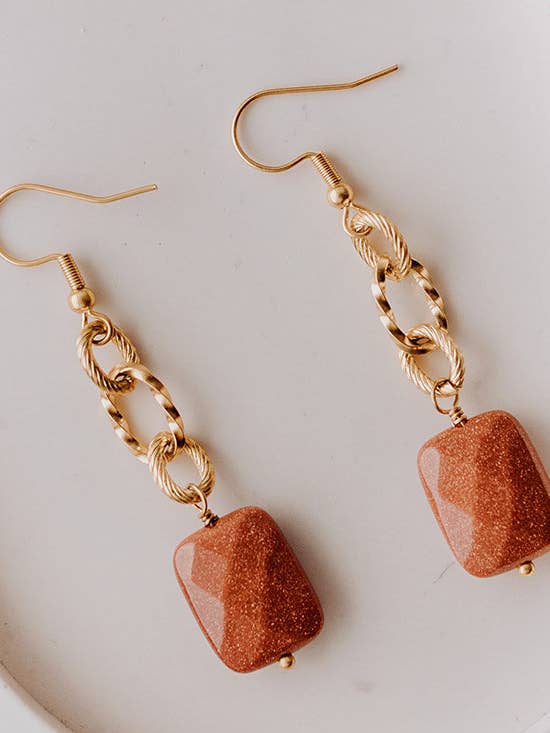 Max øreringe - okker solsten for engroshandel hos SIKA BIJOUX