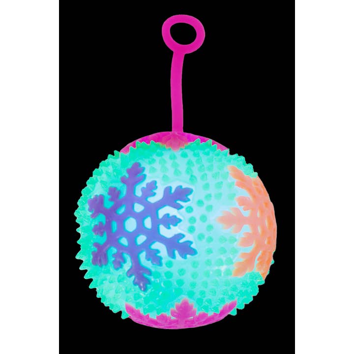 Cap Zone – wholesale Squishy toy – Kids & Baby – Snowflake Spiky Puffer LED Squeaky Return Ball1