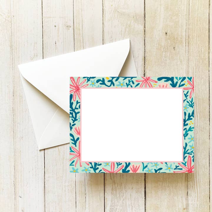 Lot de 8 cartes et enveloppes A2, Sea Bloom pour la vente par Stately Made