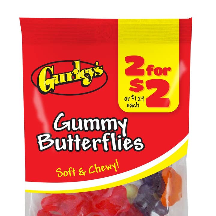 Shop The King - Wholesale Gummy - Gurley's's 2/$2 Gummi Butterflies 12 Per Case0