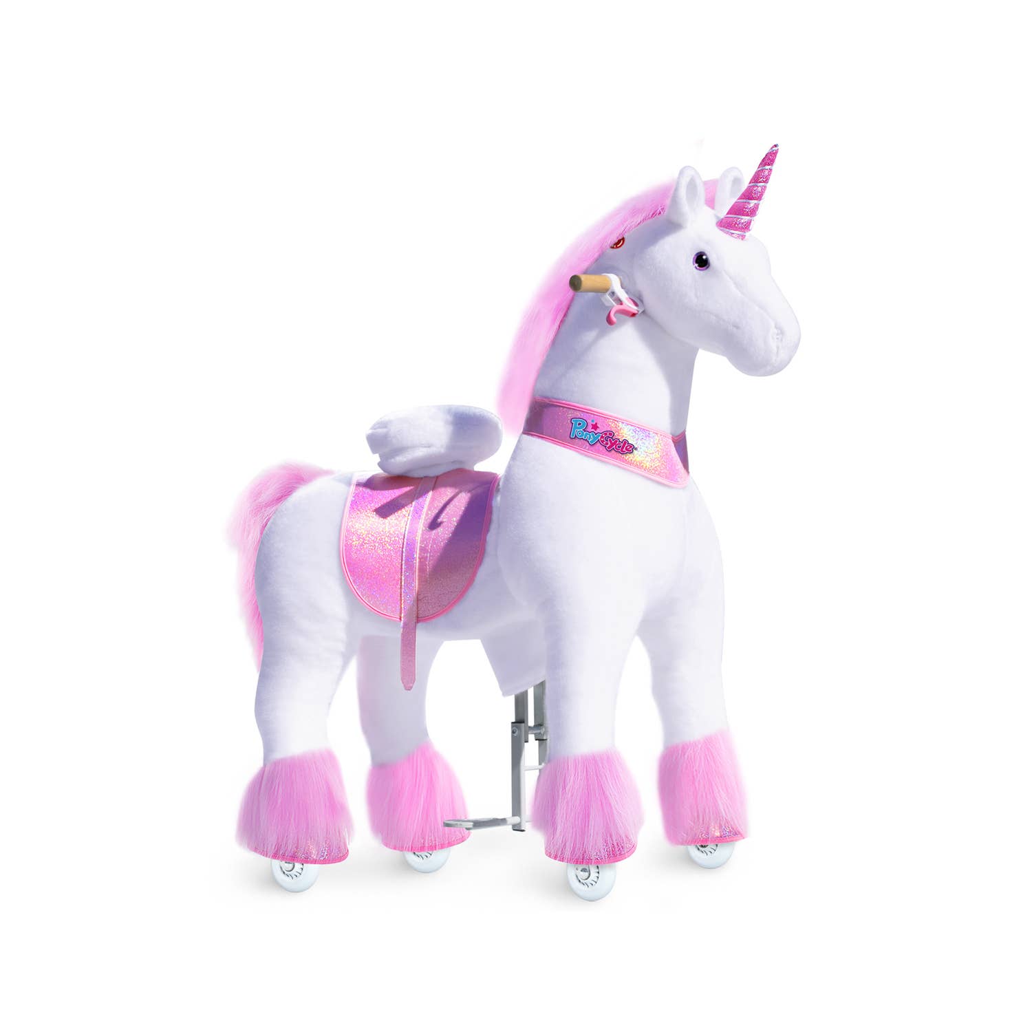 PonyCycle - Vente Cheval à bascule – enfant - PonyCycle Cheval à Bascule Licorne Rose | Jouet à Bascule en Peluche13