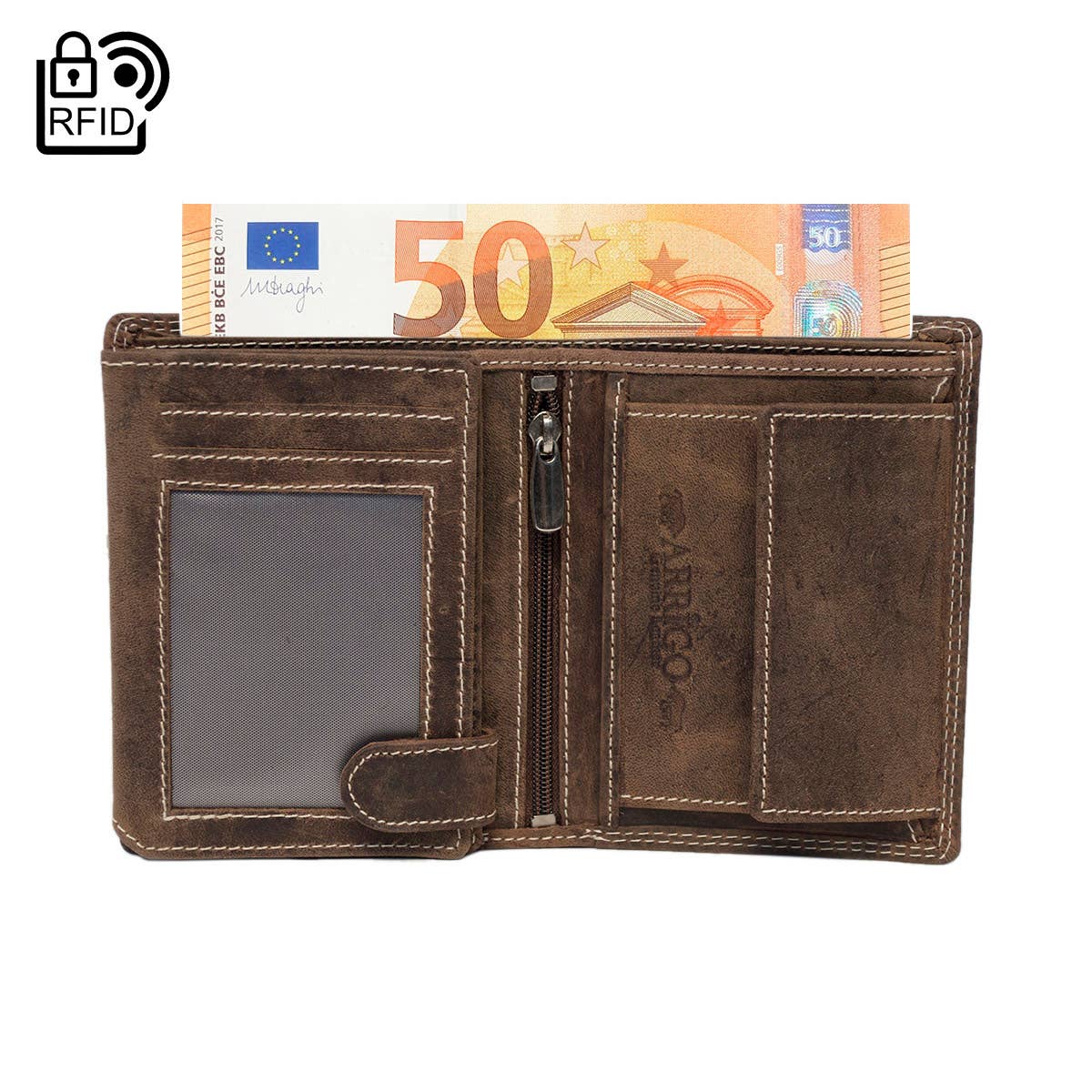 Arrigo - Wholesale Wallet - Men's - Leather Men Wallet RFID Buffalo - Anti Skim Men Wallet12