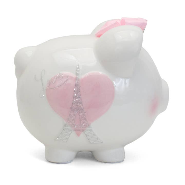 Love Paris Ceramic Piggy Bank for wholesale by Child To Cherish®