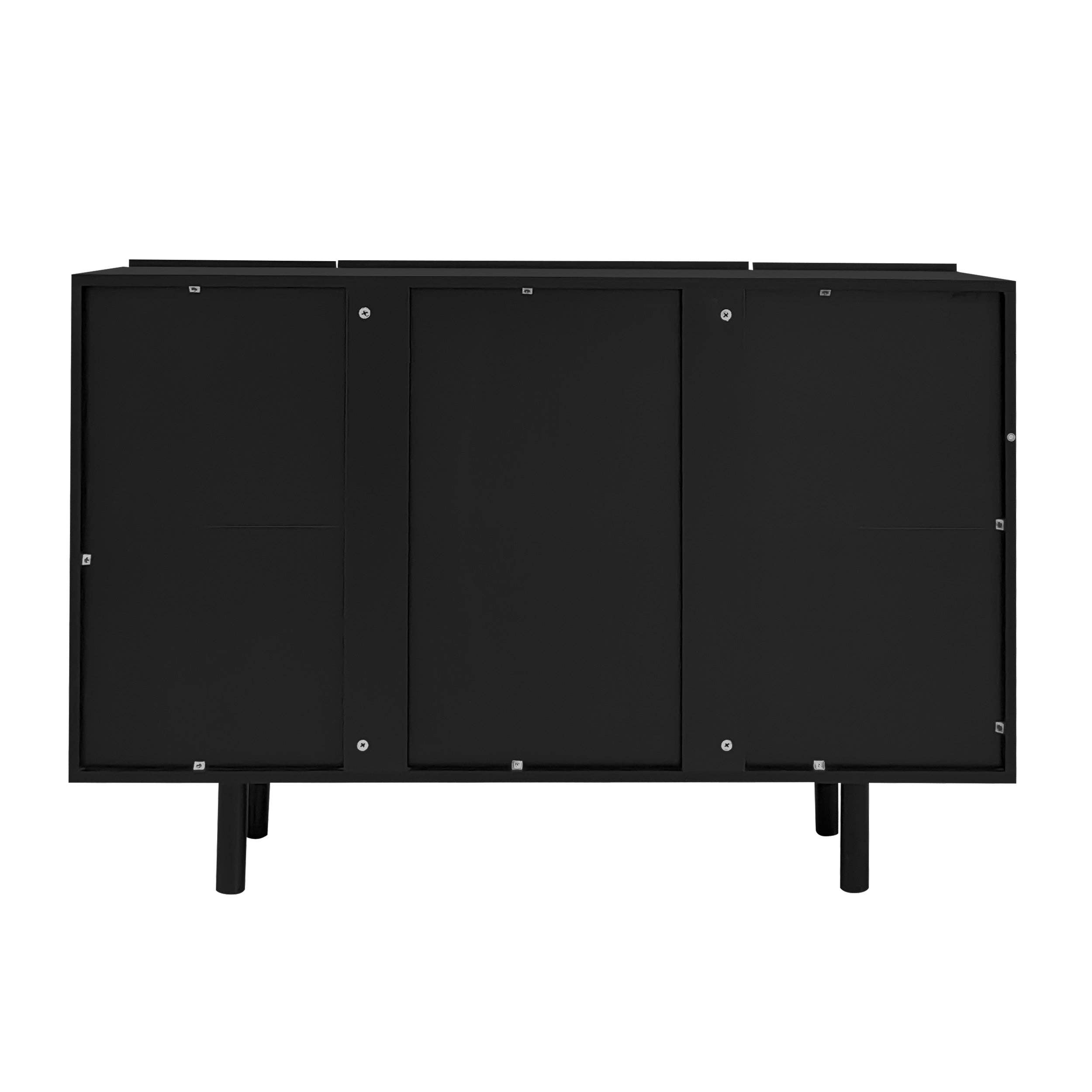 Urban Meuble - Wholesale Sideboard - Black buffet with 4 doors, pattern, and storage 120*37.5*80.8 cm EVRENS BLACK7