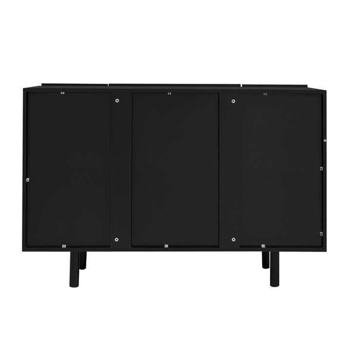 Urban Meuble - Wholesale Sideboard - Black buffet with 4 doors, pattern, and storage 120*37.5*80.8 cm EVRENS BLACK7