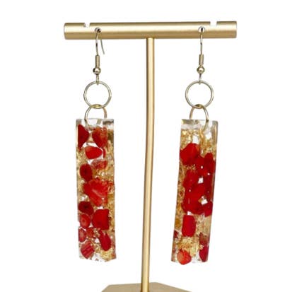 Thin Rectangle Dangle Earrings for wholesale by Womxn on the Moon