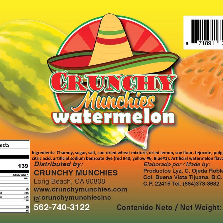 crunchy munchies - Vente Chips - Saveur de pastèque Crunchy Munchies Michelada1