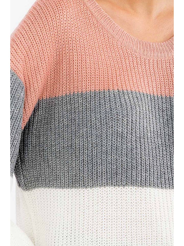 ROUSSEAU - Vente Pull en maille – femme - PULL BLOQUÉ DE COULEURS À MANCHES LONGUES EN MAILLE9