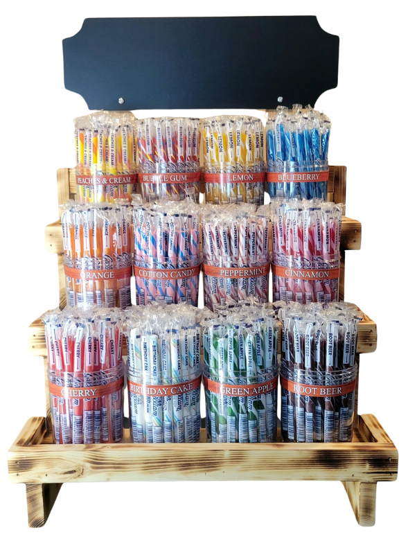 Candy Barn Express - Wholesale Retailer Display Stand/Case - 12 Count Candy Display With Black Neon Chalk Board & 12 Jars4