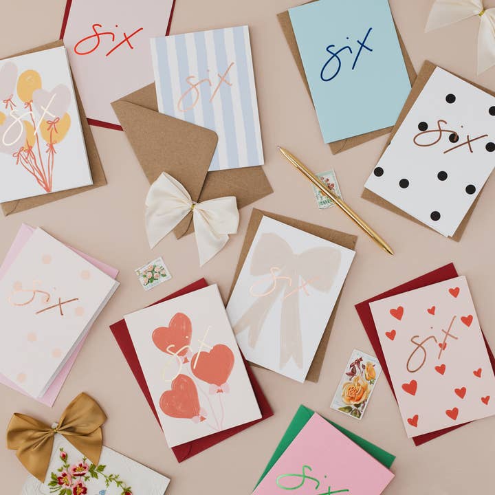 Age Six - Luxury Foil Age 6 Card - Choose from 10 designs for wholesale by Oh Squirrel