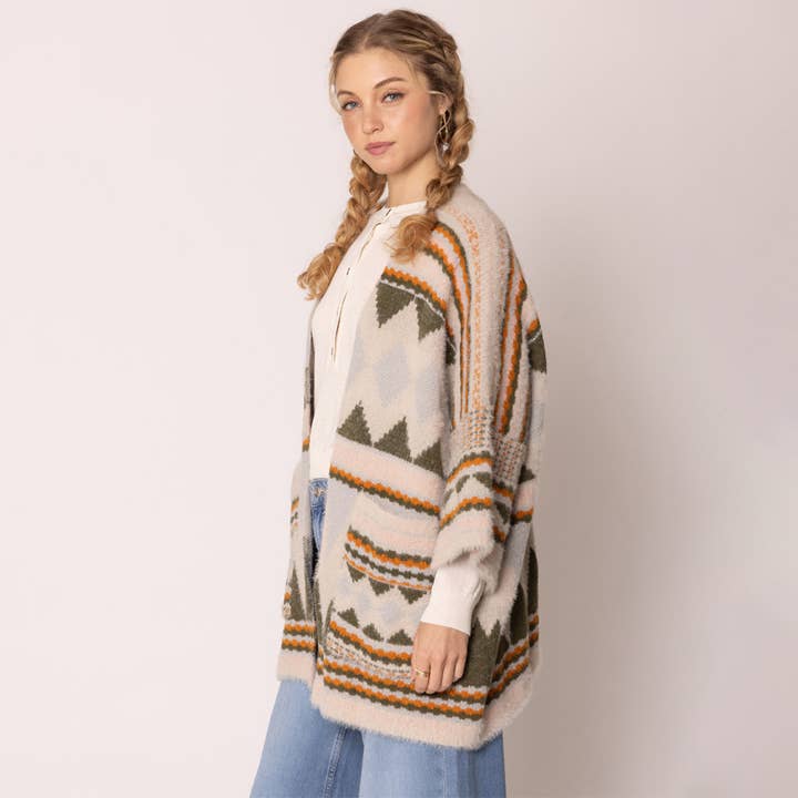 Wona Trading, Inc. - Venta al por mayor Poncho - Mujer - Cárdigan con estampado azteca