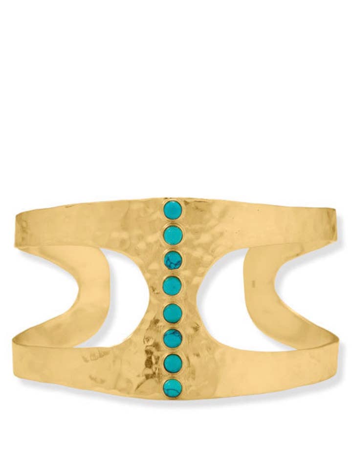 Manchette en or 18 carats avec turquoise pour la vente par Stephen Oliver