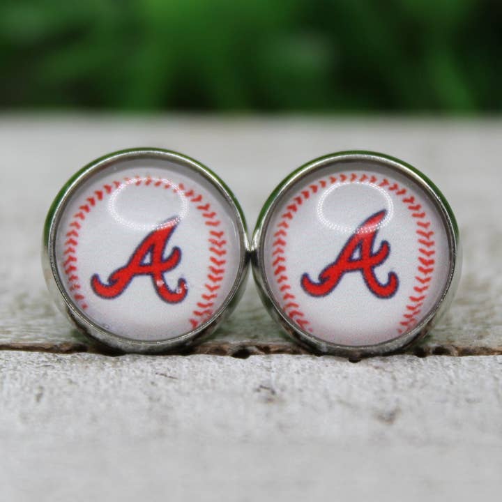 Baseball Atlanta Stud Earrings for wholesale by Hylidae Boutique