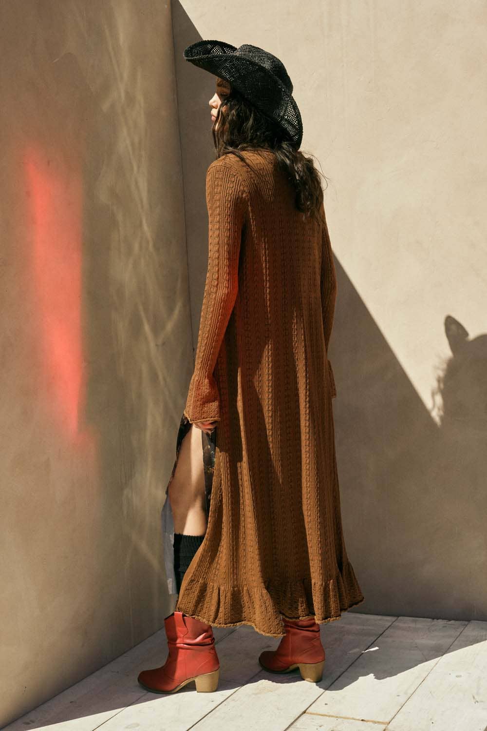 Promesa USA – Engroshandel Cardigan - Dame – Pointelle ribstrikket cardigan med trompetærmer5