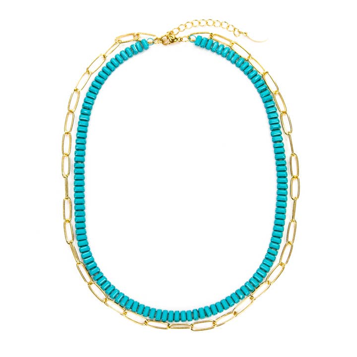 Savvy Bling - Wholesale Link & Chain Necklace - Enamel 16+ Colors Baguette & Paperclip Chain Link Necklace27
