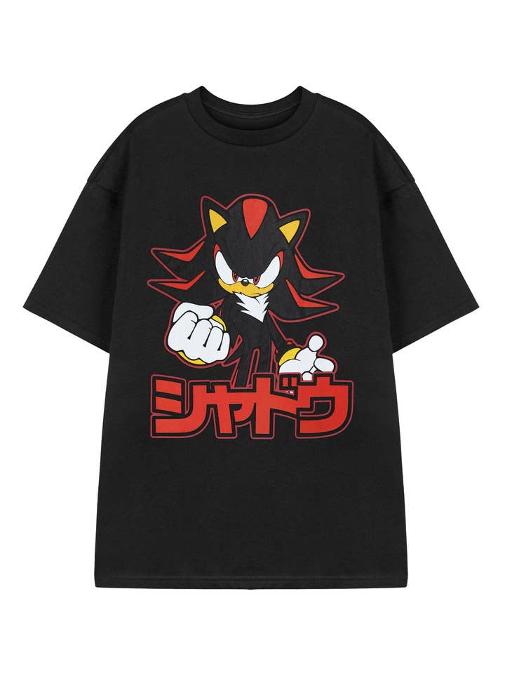 T-shirt noir à manches courtes pour hommes Sonic the Hedgehog Shadow japonais pour la vente par Vanilla Underground