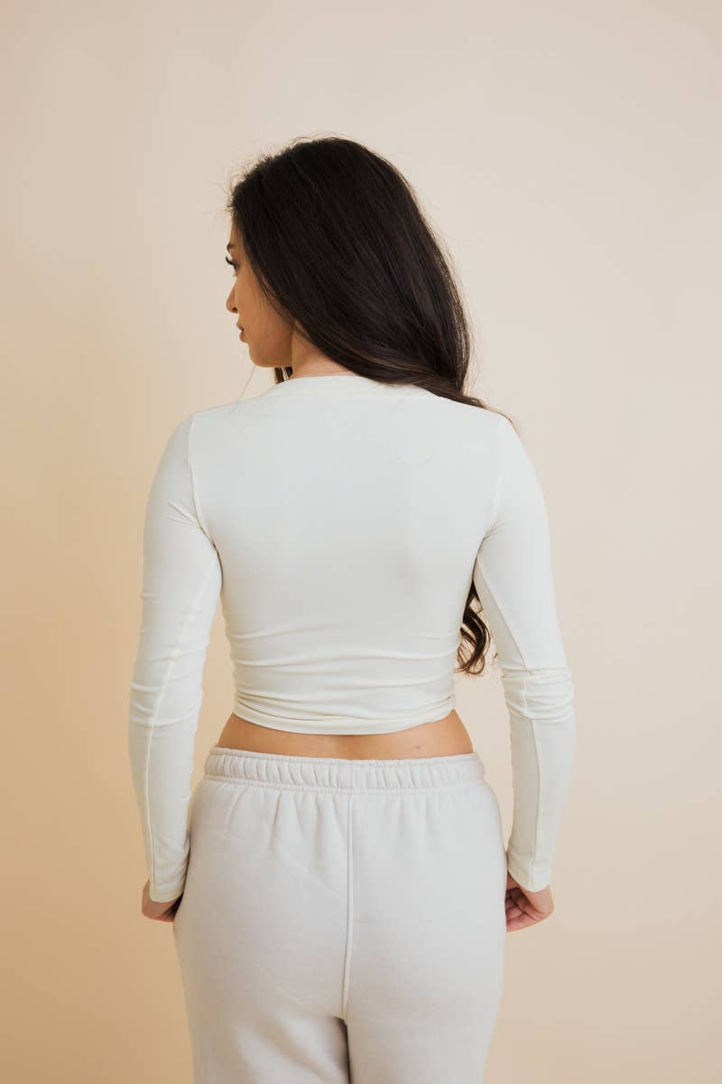 Leto Accessories - Wholesale Knit Top - Women's - Long Sleeve Crop Top in Sage,Ivory,Wine,Mocha and Black5