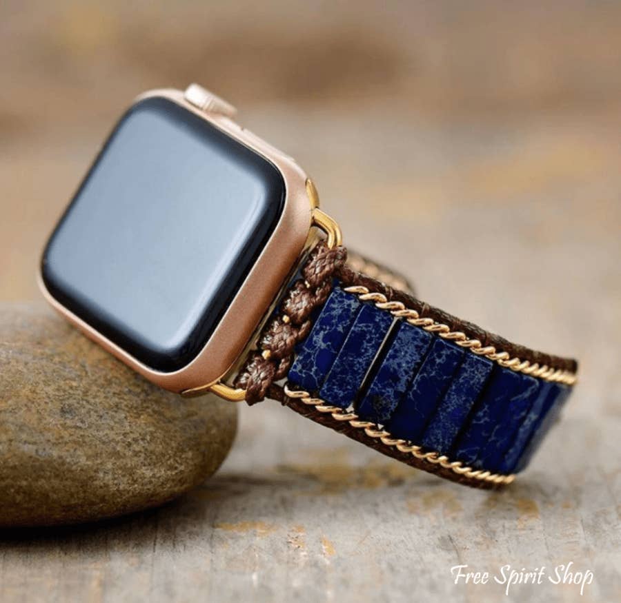 Free Spirit Shop - Wholesale Watch Band/Strap - Women's - Dark Blue Apple Watch Band, Trendy Beaded Watch Strap