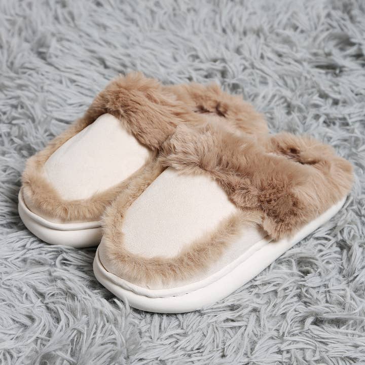 Fashion City - Wholesale Slippers – Women's - Faux Fur Suede Fuzzy Warm Slippers 7
