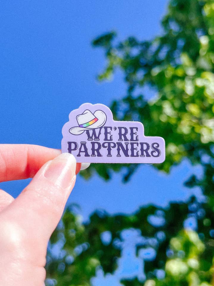 We're Partners LGBTQ Relationship Sticker for wholesale by Scarlet’s Freckles